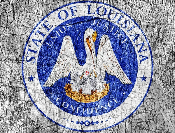 Rencor piedra pintada US Louisiana sello bandera — Foto de Stock