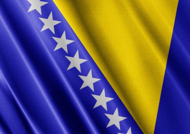Bosna-Hersek dalgalanan bayrak kapatın