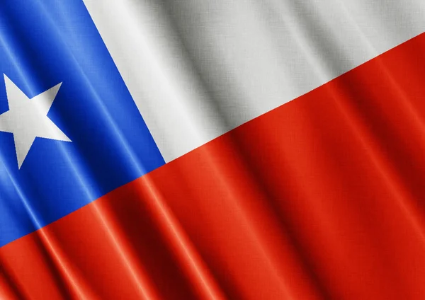 Chile ondeando bandera cerrar — Foto de Stock