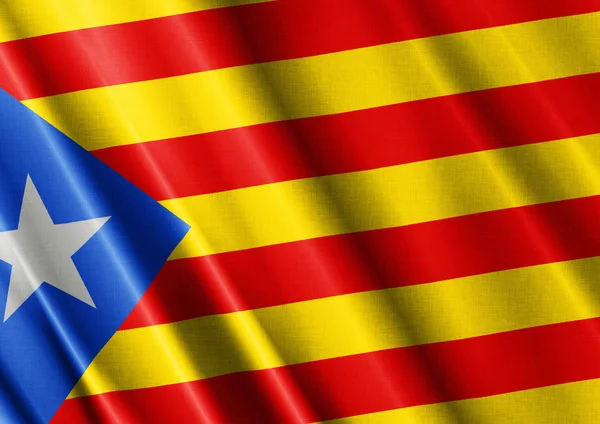 Cataluña ondeando bandera cerrar — Foto de Stock