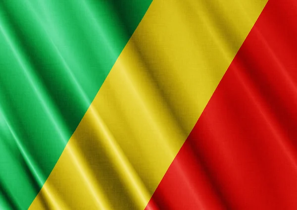 Congo República ondeando bandera cerrar — Foto de Stock