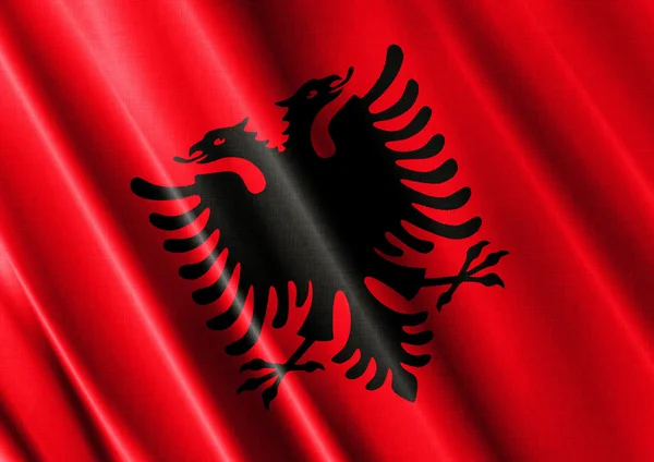Албанія розмахував прапором закрити — стокове фото