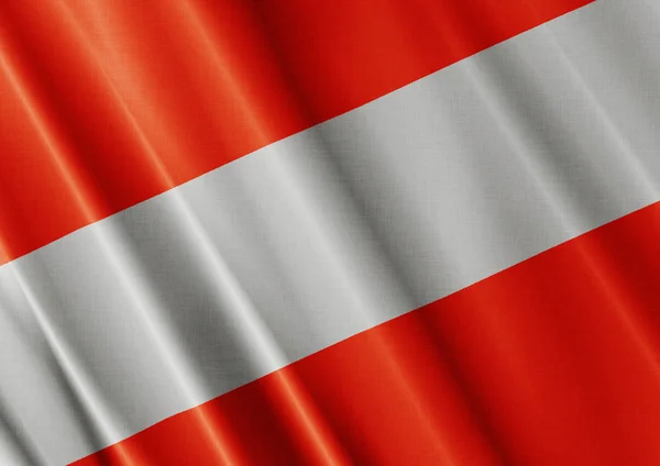Vlající vlajka Rakousko uzavřít — Stock fotografie