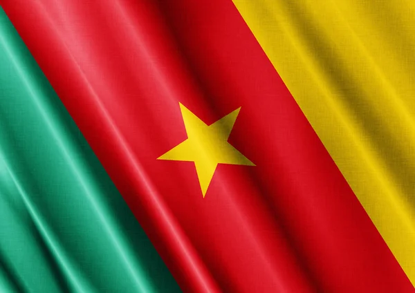 Camerún ondeando bandera cerrar — Foto de Stock