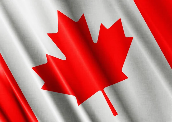 Kanada viftande flagga nära — Stockfoto