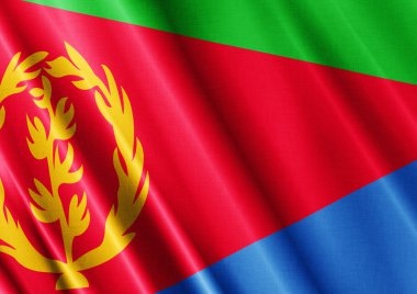 Eritre dalgalanan bayrak kapatın