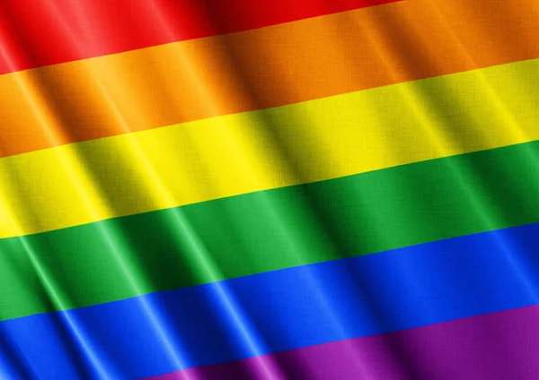 Macha flagą LGBT blisko — Zdjęcie stockowe