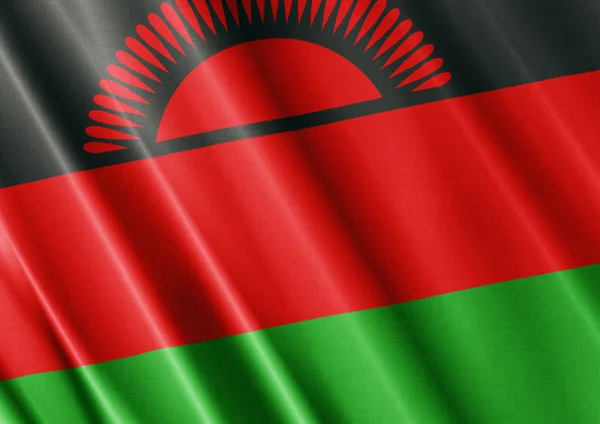 Malawi viftande flagga nära — Stockfoto