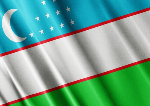 Ouzbékistan agitant le drapeau proche — Photo
