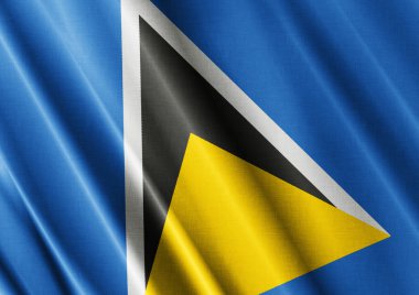 Saint Lucia dalgalanan bayrak kapatın