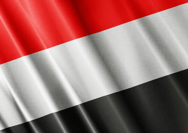 也门那飘扬的旗帜关闭 — 图库照片