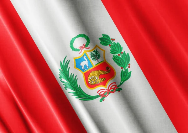 Macha flagą Peru blisko — Zdjęcie stockowe