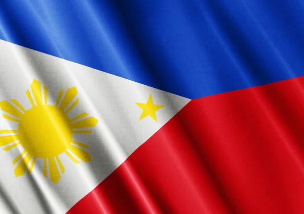 Filippinerna viftande flagga nära — Stockfoto