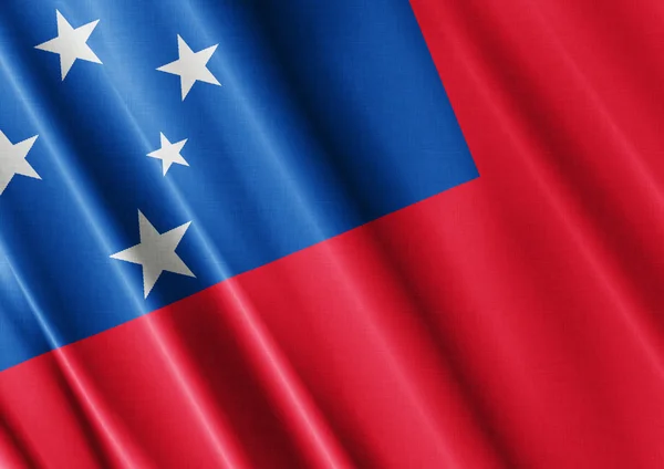 Samoa ondeando bandera cerrar —  Fotos de Stock