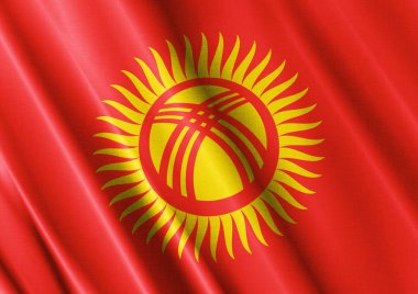 Kırgızistan dalgalanan bayrak kapatın