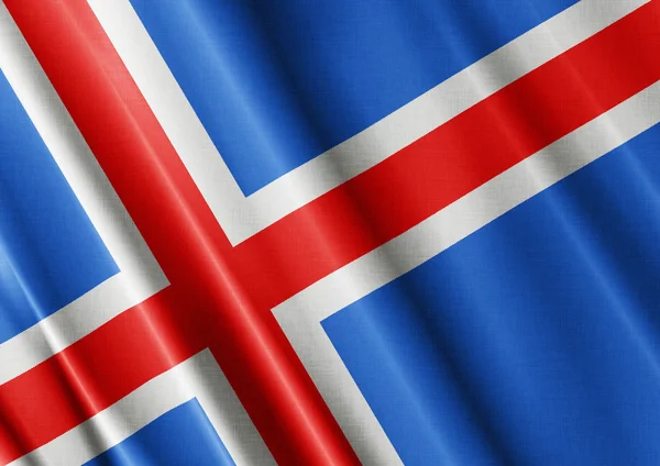 Island viftande flagga nära — Stockfoto