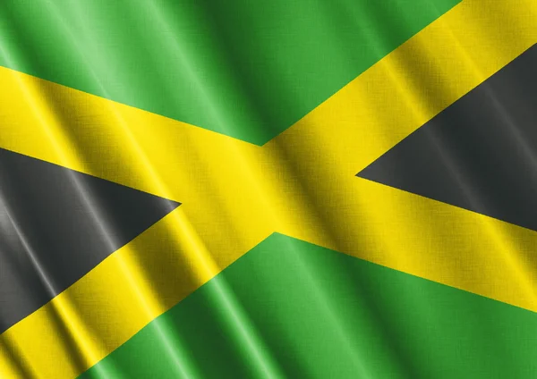 Jamaica wuivende vlag sluit — Stockfoto