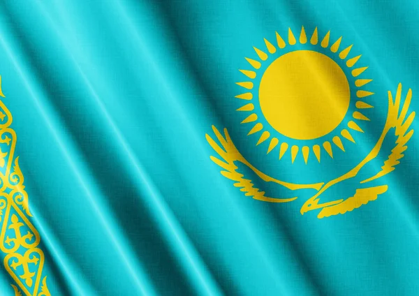 Kazakistan dalgalanan bayrak kapatın