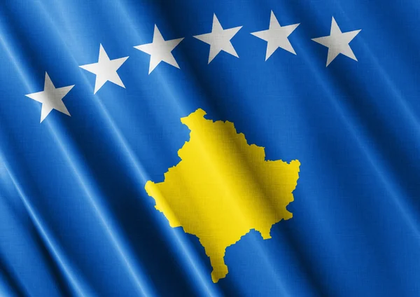 Kosovo ondeando bandera cerrar — Foto de Stock