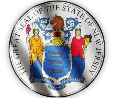 New Jersey mühür bayrak sallayarak kapatın