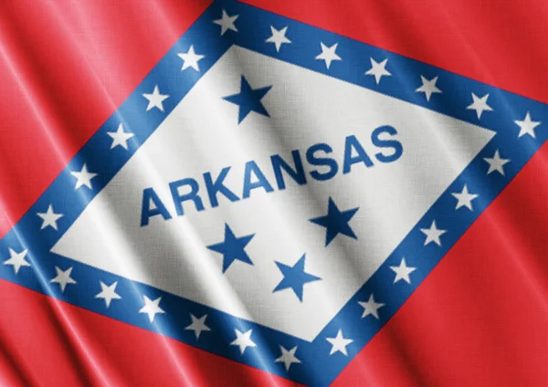 Arkansas ondeando bandera cerrar — Foto de Stock