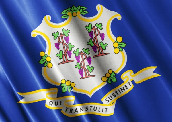 Connecticut agitant drapeau proche — Photo