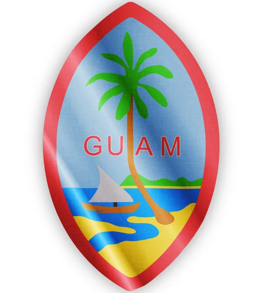 Guam sello ondeando bandera cerrar — Foto de Stock