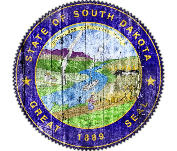 South Dakota seal concrete flag — Stock Photo, Image