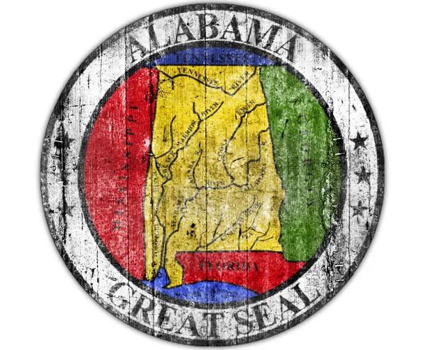 Alabama seal concrete flag — Stock Photo, Image