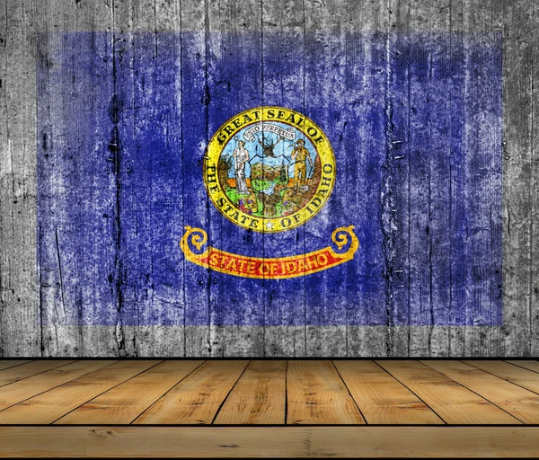Bandera de hormigón Idaho con piso de madera —  Fotos de Stock
