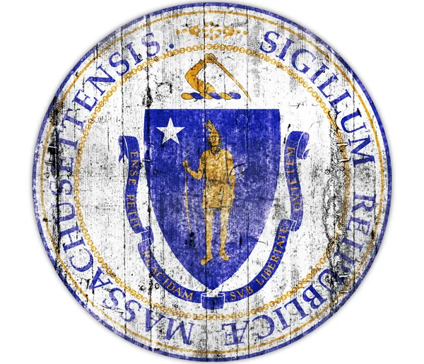 Bandeira de concreto de selo Massachusetts — Fotografia de Stock