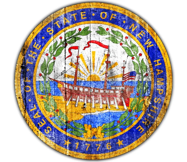 New Hampshire tätning konkreta flagga — Stockfoto
