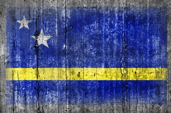 Curacao flag on concrete wall — Stock Photo, Image