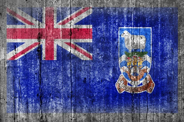 混凝土墙上的福克兰群岛旗帜 — 图库照片