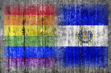 Beton duvar LGBT ve El slvador bayrağı 