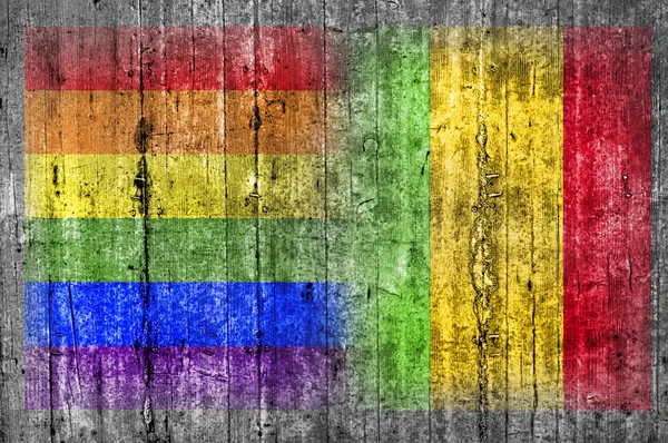 LMBT és Mali zászló a betonfal — Stock Fotó