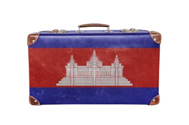 Kamboçya bayrağı ile Vintage çanta