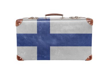 Finlandiya bayrağı ile Vintage çanta