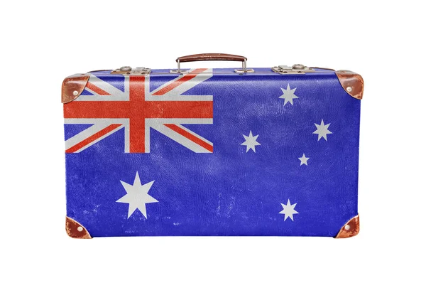 Maleta Vintage con bandera de Australia —  Fotos de Stock