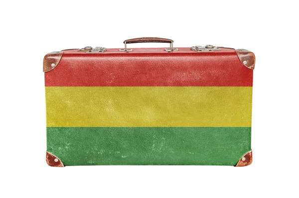 Vintage resväska med Bolivia flagga — Stockfoto