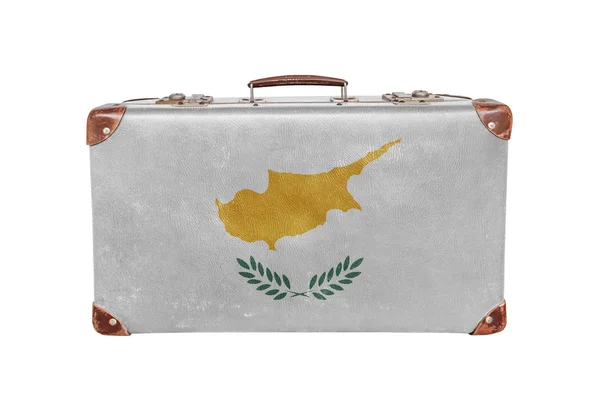 キプロスの国旗とヴィンテージ スーツケース — ストック写真