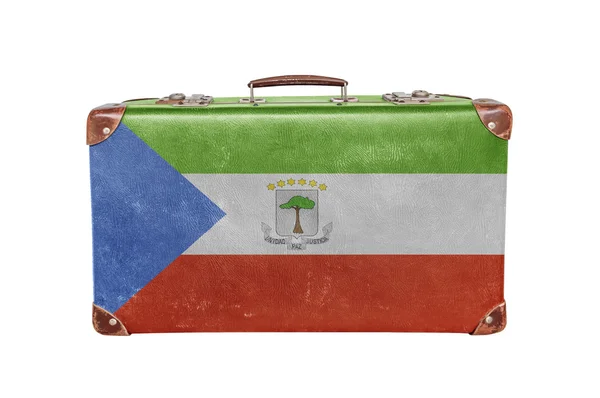 赤道ギニアの国旗とヴィンテージ スーツケース — ストック写真