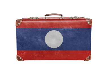Laos bayrağı ile Vintage çanta