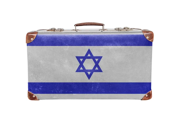Maleta Vintage con bandera de Israel — Foto de Stock