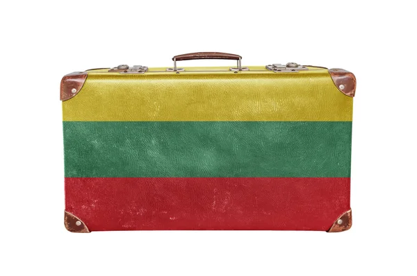 리투아니아 플래그 빈티지 가방 — 스톡 사진