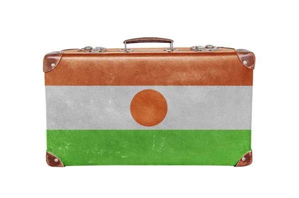 Vintage resväska med Nigers flagga — Stockfoto