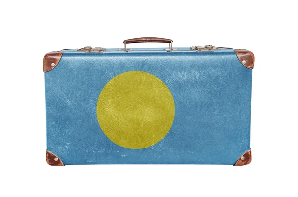 Vintage suitcase with Palau flag — Stock Photo, Image