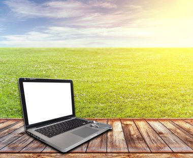 Ahşap Teras Pc ve çim