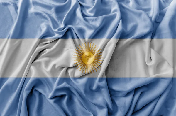 Ruffled ondeando la bandera de Argentina — Foto de Stock