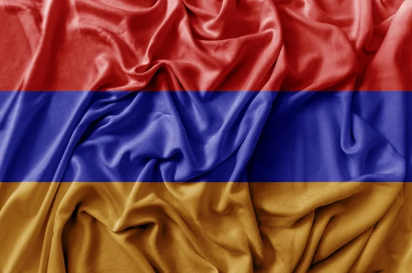 Ruffled ondeando bandera de Armenia — Foto de Stock